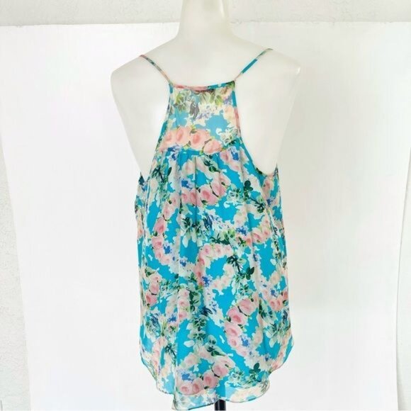 Rebecca Taylor 100% Silk Floral Ruffle V Neckline top Size 6 - Picture 3 of 6